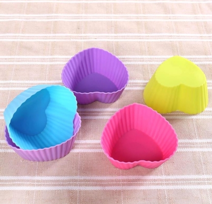 الملونة الكعك سيليكون الكعك الكؤوس صينية مكافحة البكتيريا 6.8 * 5 * 3cm