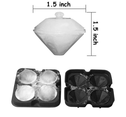 3D الماس سيليكون آيس كيوب قوالب 12 * 12 * 3.8CM للمشروبات