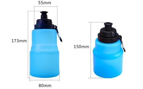 480ML قابلة للطي زجاجات الرياضة سيليكون الغذاء الصف BPA الحرة مع شعار مخصص