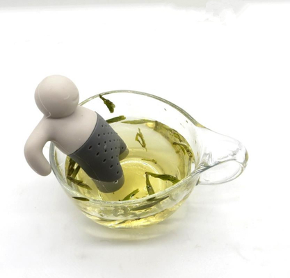 BPA السيد السيد الشاي ادارة الاغذية والعقاقير القياسية سيليكون infuser الرجل مع حزمة مربع المتاحة