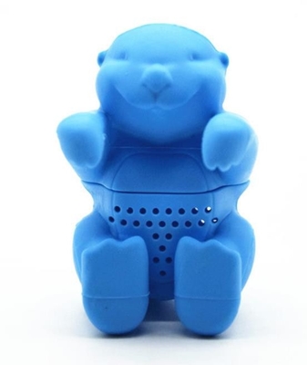 BPA Free Animal Otter على شكل تصميم أكياس الشاي سيليكون الصف الغذاء