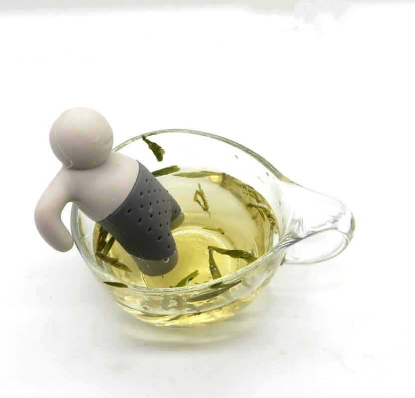 BPA السيد السيد الشاي ادارة الاغذية والعقاقير القياسية سيليكون infuser الرجل مع حزمة مربع المتاحة